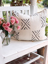 Black & White X Pattern Authentic Vintage Mud Cloth Cover