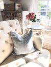 Grey with White Dash Authentic Mud Cloth Pillow Cover