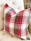 Holiday Plaid Linen Pillow Cover