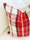 Vintage Red & Black Holiday Linen Pillow Cover