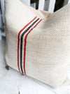 Black & Red Single Grain Sack Pillow Cover