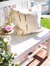 White and Grey Dash Mud Cloth Pillow Cover
