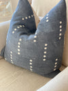 Midnight Grey Three Dot Mud Cloth Pillow Cover
