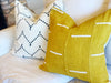 Maddie Mustard White Dash Mud Cloth Pillow Cover