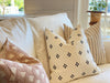 Peggy Black Woven Line Linen Pillow Cover