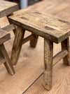 Tiny Antique Milking Elm Stool