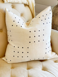  Black Dot on White Mud Cloth Pillow Cover