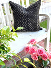 Black Polkadot Mud Cloth Pillow Cover