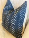 Midnight Grey Oversized Arrow Mud Cloth Pillow Cover