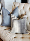 Vintage Wash Black & White Stripe Linen Pillow Cover