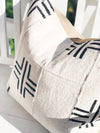 Large Line Cross Black & White  Mud Cloth Pillow Cover