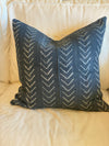 Midnight Grey Oversized Arrow Mud Cloth Pillow Cover
