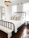 Bloom Dark Grey & White Linen Pillow