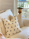 Peggy Black Woven Line Linen Pillow Cover