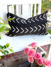 Black Big White Arrow Mud Cloth Pillow Cover