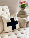 Black Cross Mudcloth Pillow Cover