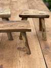 Tiny Antique Milking Elm Stool