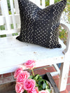 Black Polkadot Mud Cloth Pillow Cover