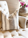Vintage Bold Grey Stripe Designer Pillow Cover