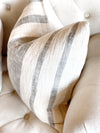 Vintage Bold Grey Stripe Designer Pillow Cover