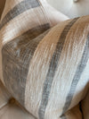 Vintage Bold Grey Stripe Designer Pillow Cover