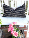 Small White Arrow Black Authentic Mud Cloth Pillow Cover