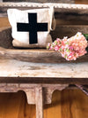 Suede Swiss Cross Mudcloth Clutch Bag