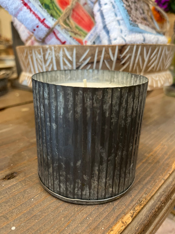 Galvanized Tin Candle