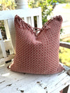 Rust Tweed Linen Pillow Cover