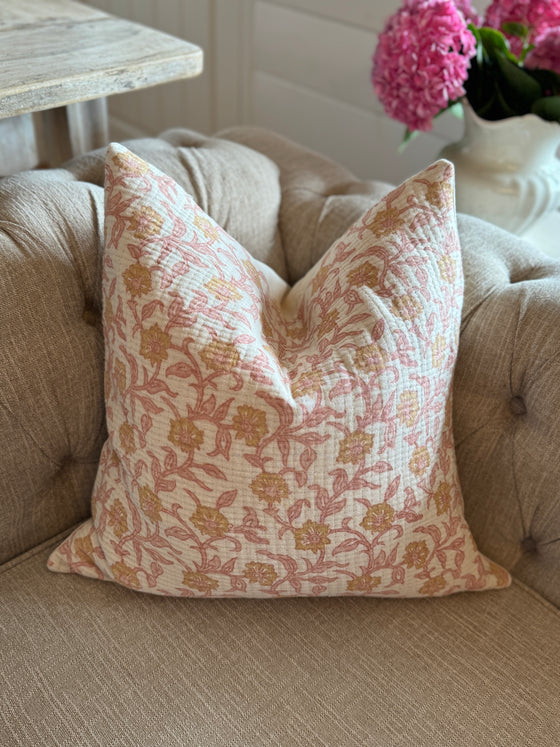 Shea Dusty Pink Linen Pillow Cover