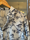 Vintage Floral Bird Linen Blouse