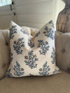 Vintage Dusty Blue Linen Pillow Cover