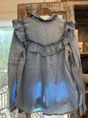 Ruffle Denim Western Shirt