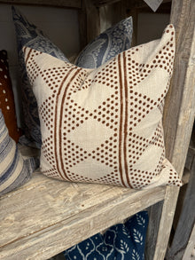  Ivory Rust White Dot Mud Cloth Pillow Cover
