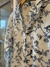 Vintage Floral Bird Linen Blouse