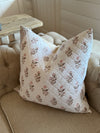 Sadie Floral Quilted Handblock Linen Pillow Cover