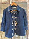 Western Denim Embroidered Blouse