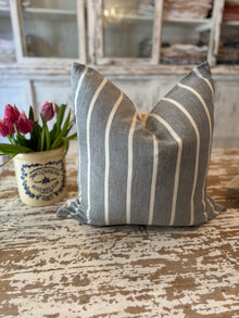  Vintage Wash Black Stripe Pillow Cover