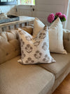 Beattie Blossom Handblock Linen Pillow Cover