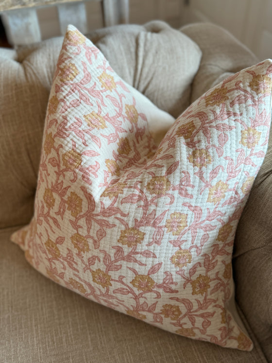 Shea Dusty Pink Linen Pillow Cover