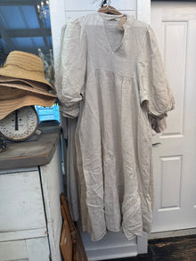  Natural Beige French Linen Dress