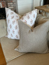 Diamond Textured Taupe & White Pillow Cover