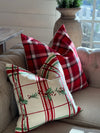 Vintage Holly Linen Pillow Cover