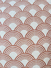 White & rust fan linen pillow cover
