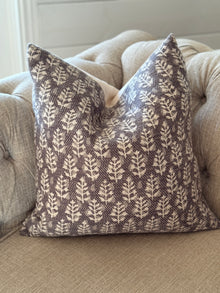  Vintage Grey Small Handblocked Linen Pillow Cover