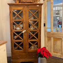  Natural wood glass cabinet