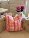 Pink Tie Dye Mudcloth Linen Pillow Cover