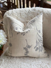 Vintage Black and Cream Botanical Pillow Cover
