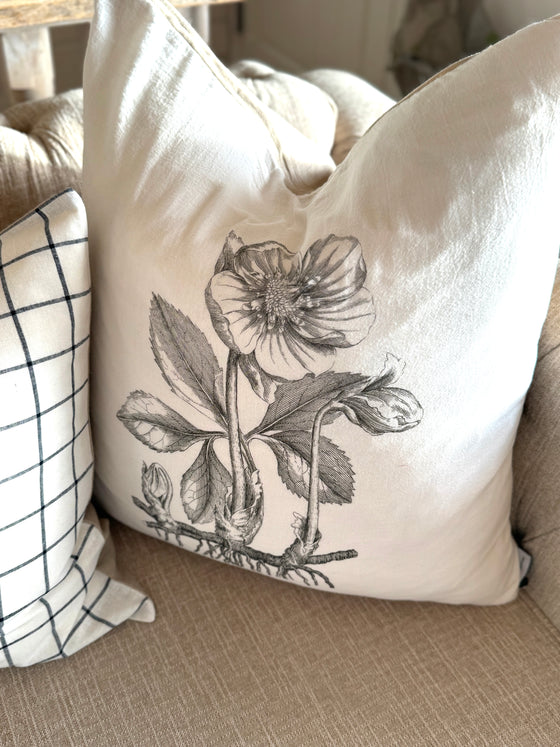 Botanical Linen Pillow Cover