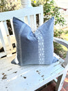 Bonnie Vintage Blue & White Linen Pillow Cover